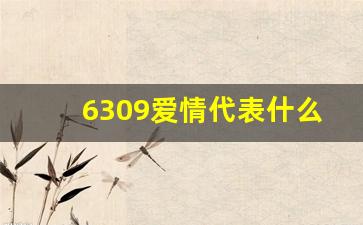 6309爱情代表什么意思_630数字代表的爱情含义