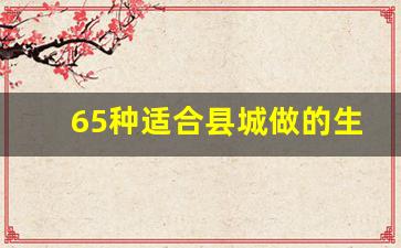 65种适合县城做的生意_适合5万以内开店