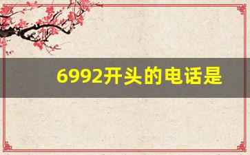 6992开头的电话是哪儿_6990开头的电话是什么电话