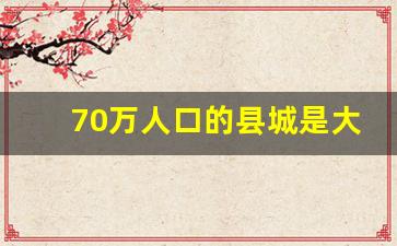 70万人口的县城是大县吗_七十万人口的县城什么水平