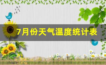 7月份天气温度统计表