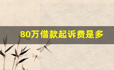 80万借款起诉费是多少_借款纠纷诉讼怎么收费