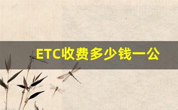 ETC收费多少钱一公里