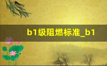 b1级阻燃标准_b1级阻燃测试方法