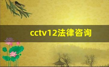 cctv12法律咨询热线_法治在线求助电话