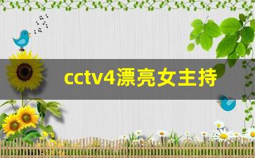 cctv4漂亮女主持人