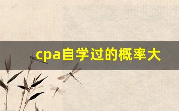 cpa自学过的概率大吗