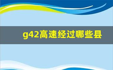 g42高速经过哪些县城_g42高速路线图