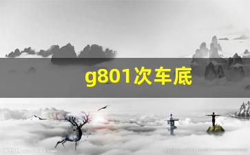 g801次车底