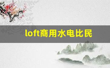 loft商用水电比民用贵多少_一个人租公寓好还是租住宅好