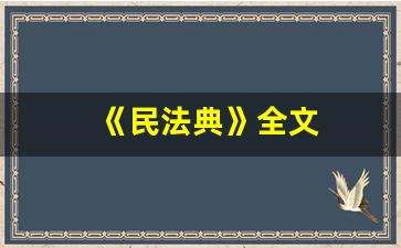 《民法典》全文