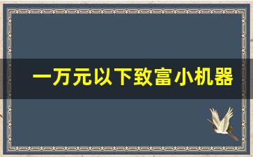 一万元以下致富小机器