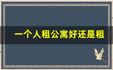 一个人租公寓好还是租住宅好_一个人住买公寓可以吗