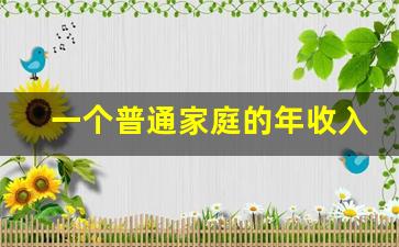 一个普通家庭的年收入_中国大部分家庭年收入在多少