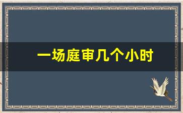 一场庭审几个小时