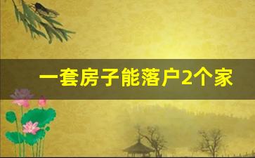 一套房子能落户2个家庭吗_房子卖了户籍不迁后果