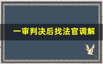 一审判决后找法官调解吗