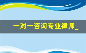 一对一咨询专业律师_律师咨询在线解答电话