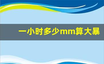 一小时多少mm算大暴雨_暴雨和洪水哪个更容易发生