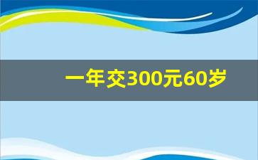 一年交300元60岁领多少_城乡居民养老3000档次