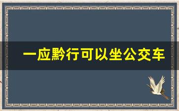 一应黔行可以坐公交车吗