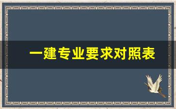 一建专业要求对照表