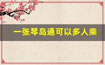 一张琴岛通可以多人乘地铁_支付宝琴岛通可以刷两个人吗