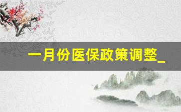 一月份医保政策调整_医保最新政策2024年