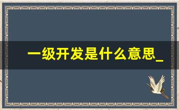 一级开发是什么意思_土地一级开发项目是什么意思