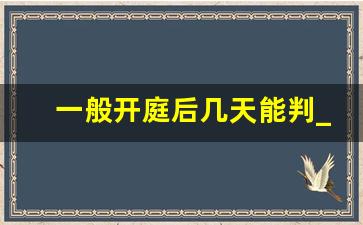 一般开庭后几天能判_开庭前怎么样知道缓刑