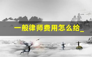 一般律师费用怎么给_现在律师费怎么收费的