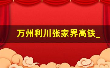 万州利川张家界高铁_利川高铁城区线路图