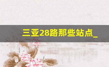 三亚28路那些站点_三亚公交28路最新路线图