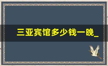 三亚宾馆多少钱一晚_三亚房价多少钱一平米