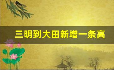 三明到大田新增一条高速公路_三明城投大田高速项目