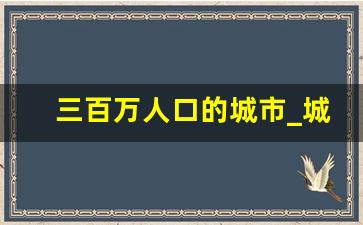 三百万人口的城市_城区人口三百万以上的城市