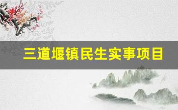 三道堰镇民生实事项目