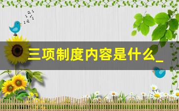 三项制度内容是什么_党支部三项制度内容