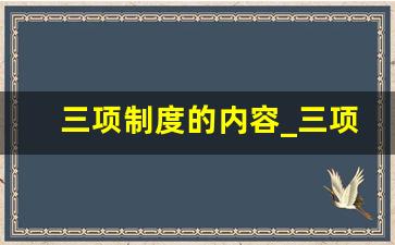 三项制度的内容_三项制度改革的意义