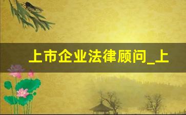 上市企业法律顾问_上市公司法律顾问一年多少钱