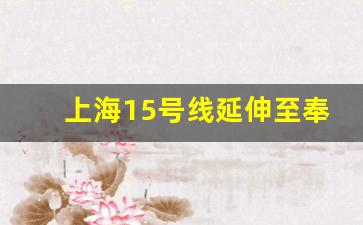 上海15号线延伸至奉贤已获批_上海15号线南延伸段选线专项规划