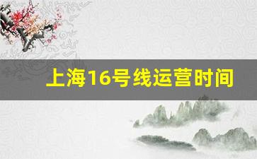 上海16号线运营时间_16号线直达车调整