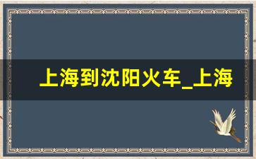 上海到沈阳火车_上海到沈阳市火车时刻表