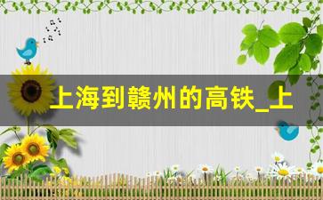 上海到赣州的高铁_上海南站到赣州火车站时刻表