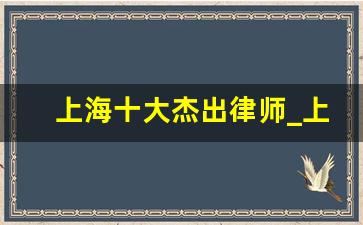 上海十大杰出律师_上海律师事务所咨询免费