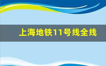 上海地铁11号线全线站点_十一号线花桥全程明细