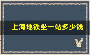 上海地铁坐一站多少钱