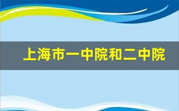 上海市一中院和二中院区别