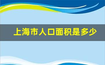 上海市人口面积是多少2023_上海常住人口占比