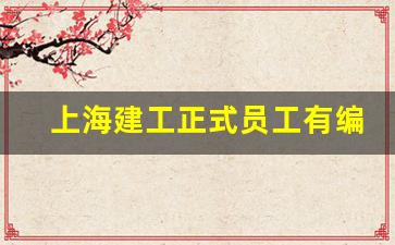 上海建工正式员工有编制吗_上海建工集团股份有限公司招聘